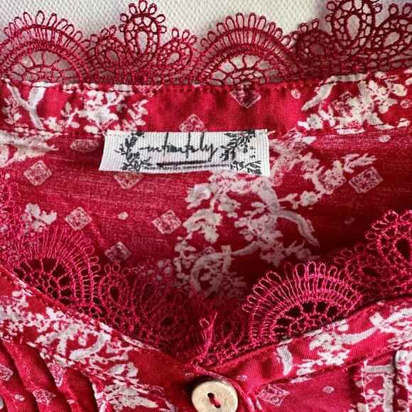 NWOT Free People x Intimately WOMEN'S BODYSUIT S, PINTUCKED LACE TRIM - Picture 3 of 13